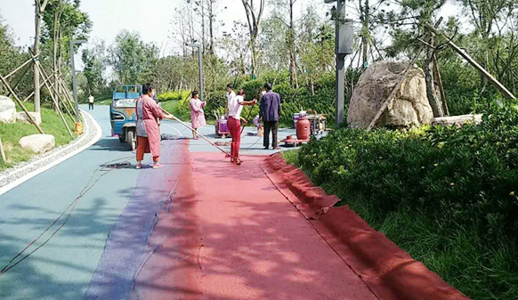 美邦仿石材彩色防滑路面，攜手共筑唯美園博會(huì)